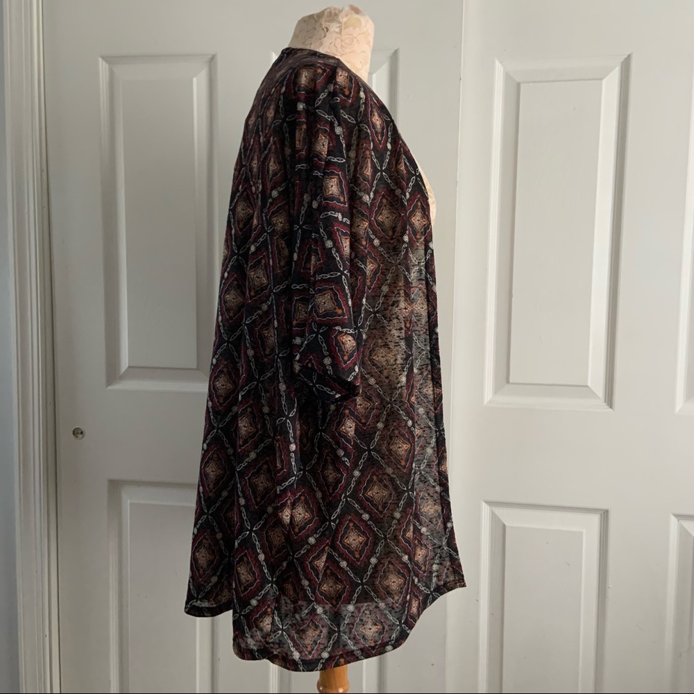 Torrid Open Front Lightweight Diamond Print Soft Cardigan Sweater Top NWT - Picture 3 of 12